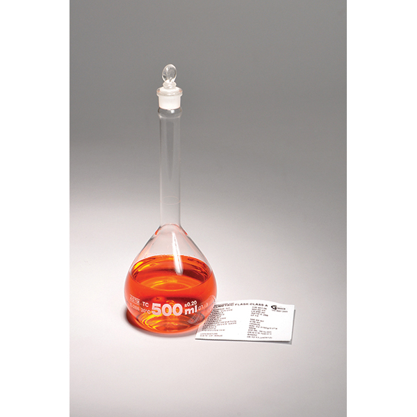 Volumetric Flasks, Class A, with Glass Stopper, Batch Certified